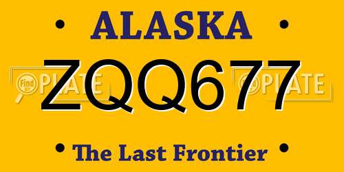 ZQQ677 Alaska License Plate