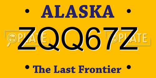 ZQQ67Z Alaska License Plate