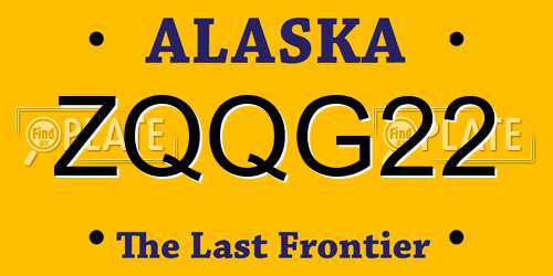 ZQQG22 Alaska License Plate