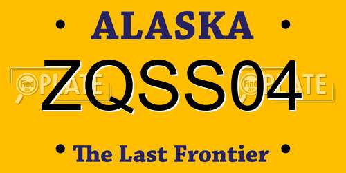 ZQSS04 Alaska License Plate