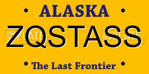 ZQSTASS Alaska License Plate