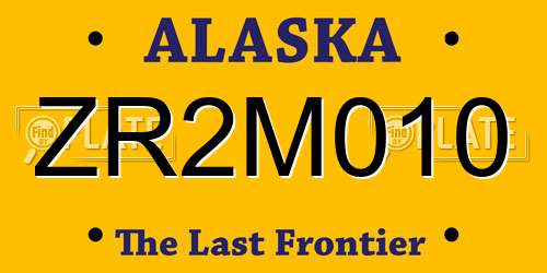ZR2M010 Alaska License Plate