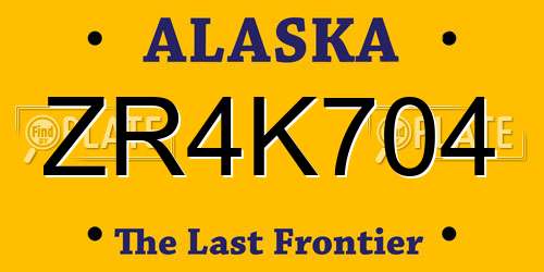 ZR4K704 Alaska License Plate