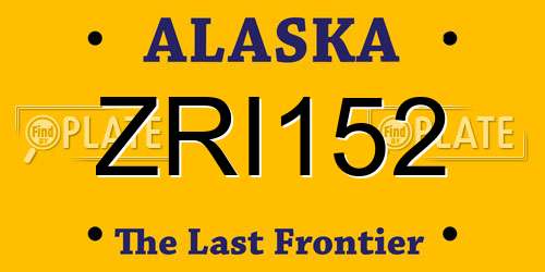 ZRI152 Alaska License Plate
