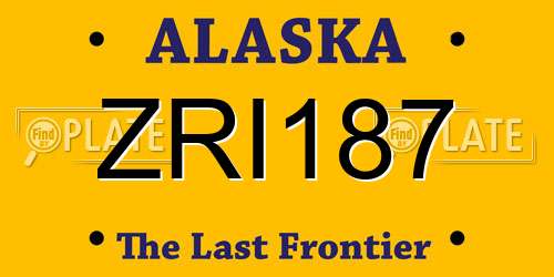 ZRI187 Alaska License Plate