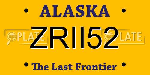 ZRII52 Alaska License Plate