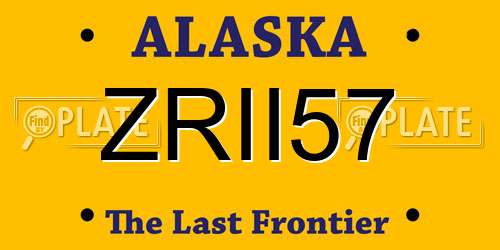ZRII57 Alaska License Plate