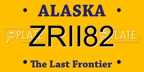 ZRII82 Alaska License Plate