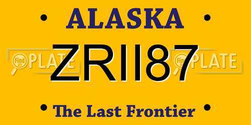 ZRII87 Alaska License Plate