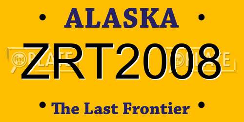 ZRT2008 Alaska License Plate