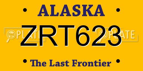 ZRT623 Alaska License Plate