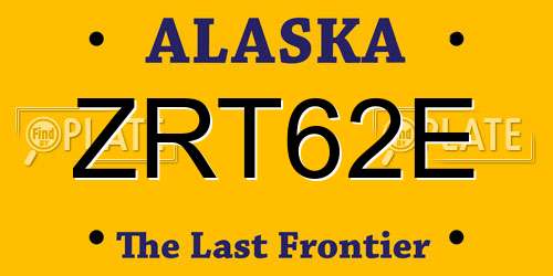 ZRT62E Alaska License Plate