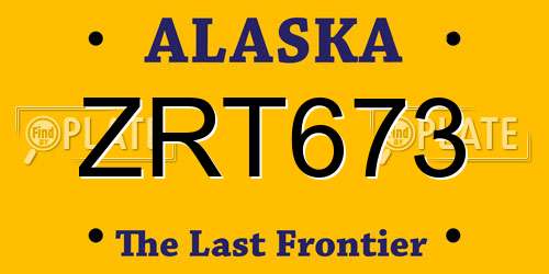 ZRT673 Alaska License Plate