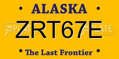 ZRT67E Alaska License Plate