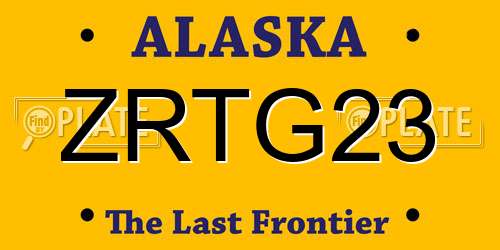 ZRTG23 Alaska License Plate
