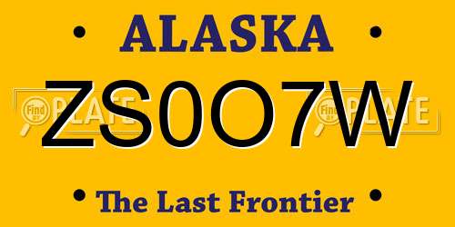 ZS0O7W Alaska License Plate