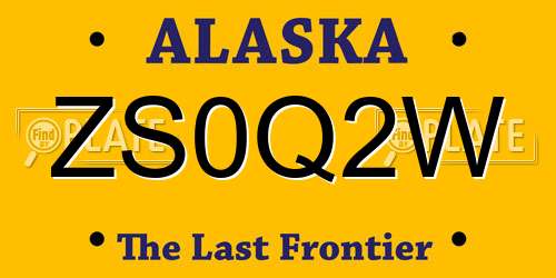 ZS0Q2W Alaska License Plate