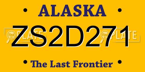 ZS2D271 Alaska License Plate
