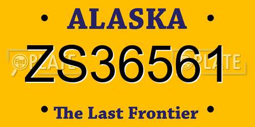 ZS36561 Alaska License Plate