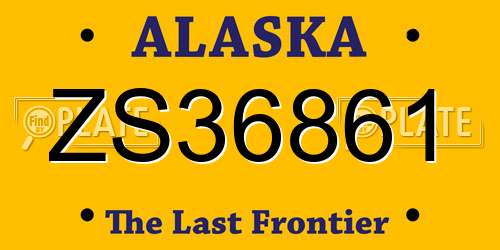 ZS36861 Alaska License Plate