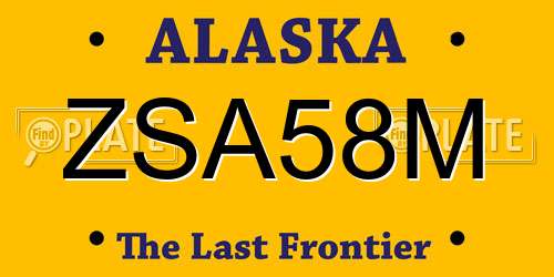 ZSA58M Alaska License Plate