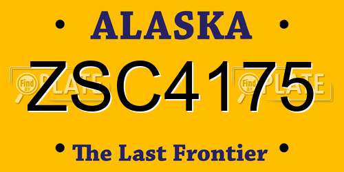 ZSC4175 Alaska License Plate