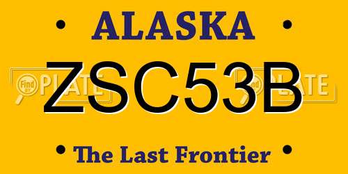 ZSC53B Alaska License Plate