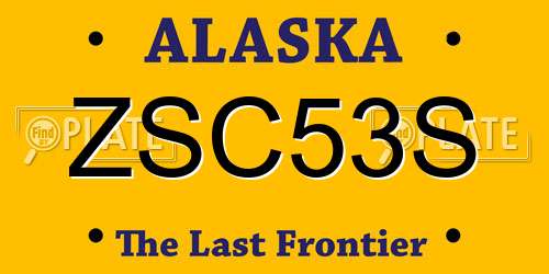 ZSC53S Alaska License Plate