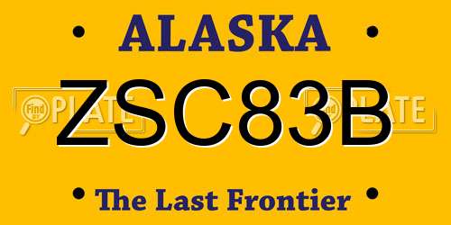 ZSC83B Alaska License Plate