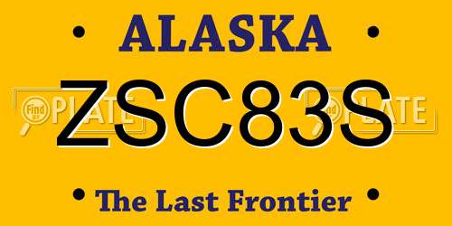 ZSC83S Alaska License Plate