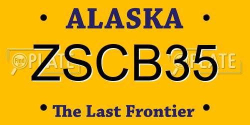 ZSCB35 Alaska License Plate