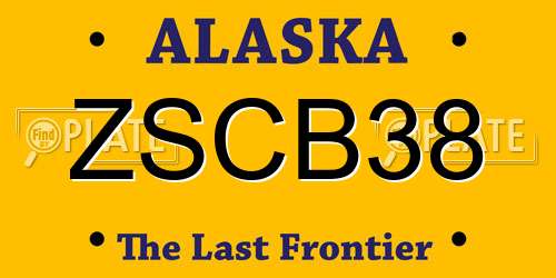 ZSCB38 Alaska License Plate