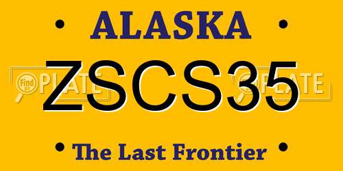 ZSCS35 Alaska License Plate