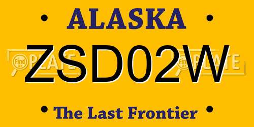 ZSD02W Alaska License Plate