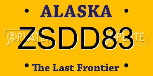 ZSDD83 Alaska License Plate