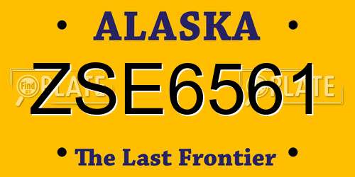 ZSE6561 Alaska License Plate
