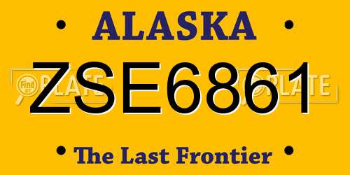 ZSE6861 Alaska License Plate