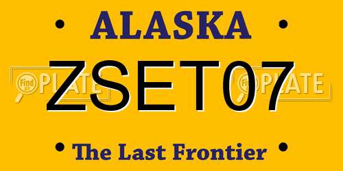 ZSET07 Alaska License Plate