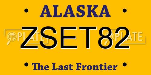 ZSET82 Alaska License Plate