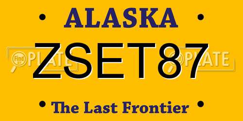 ZSET87 Alaska License Plate