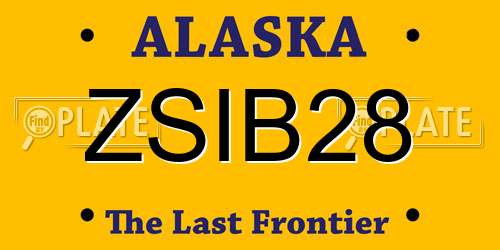 ZSIB28 Alaska License Plate