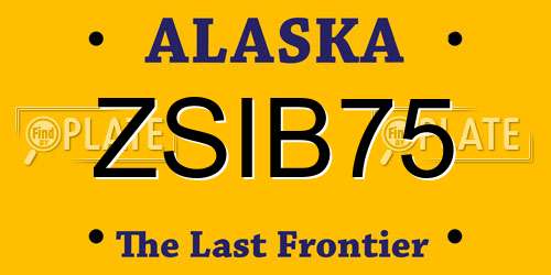 ZSIB75 Alaska License Plate