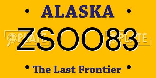 ZSOO83 Alaska License Plate