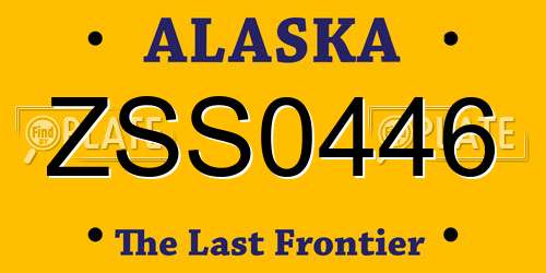 ZSS0446 Alaska License Plate