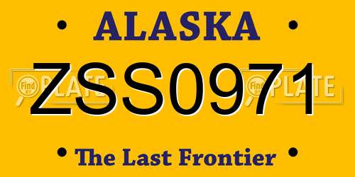 ZSS0971 Alaska License Plate
