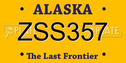 ZSS357 Alaska License Plate