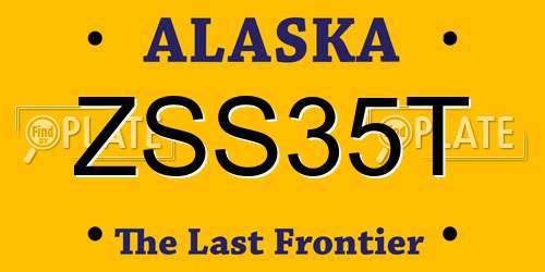 ZSS35T Alaska License Plate