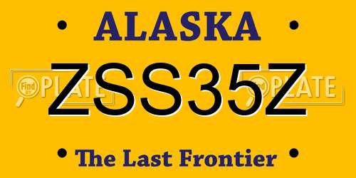 ZSS35Z Alaska License Plate
