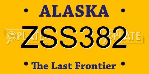 ZSS382 Alaska License Plate