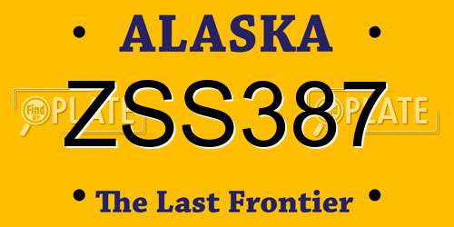 ZSS387 Alaska License Plate